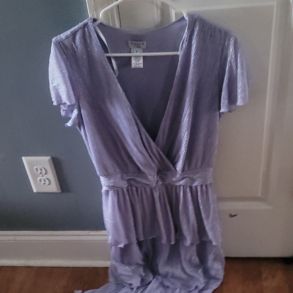 Elegant High Low Lavender Dress